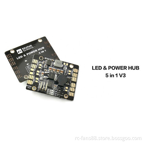 Matek LED & POWER HUB 5in1 V3 Power Supply Board + BEC 5V 12v + Low Voltage Alarm+ Tracker
